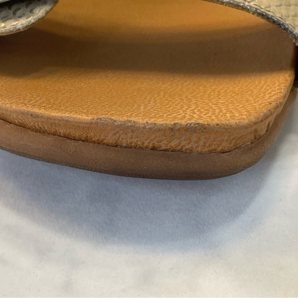 BOC Born Concept Size 9 Gold/Tan Two Strap Sandals Slip Ons Adjustable Straps - Picture 4 of 12